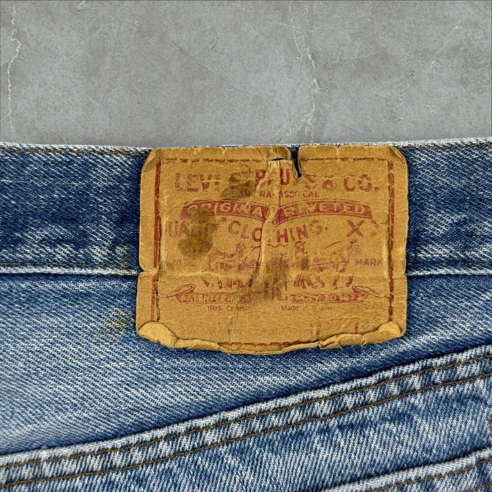 Vintage 70s Levis 501 XX Button Fly Faded Distressed Jeans 522 Stamped W32xL33 - Picture 4 of 12